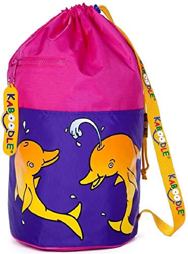 Kaboodle Childrens Waterproof Swim and Sports Bag - Pink and Purple Dolphin, Dolphin Pink and Purple