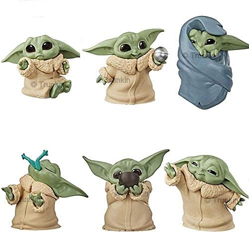 Image of Trunkin Baby Yoda Rubber Doll Gift Toys 2-2.4 Inch Mandalorian Yoda Baby Action Toys (Set A) | Yoda Figures 6Pcs /Set Action Figurine,Multicolor