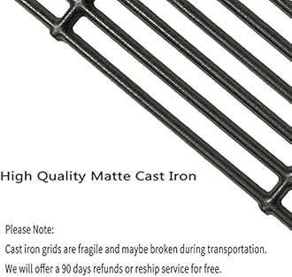 C6602D (4-Pack) 17 3/8" Cast Iron Cooking Grates Replacement for Broil King Baron 320, 340, 420, 440, 490, Huntington 2122-64, 2122-67, 6020-54, 6020-57, 6020-64, 6020-67, 6023-89 Broil-Mate