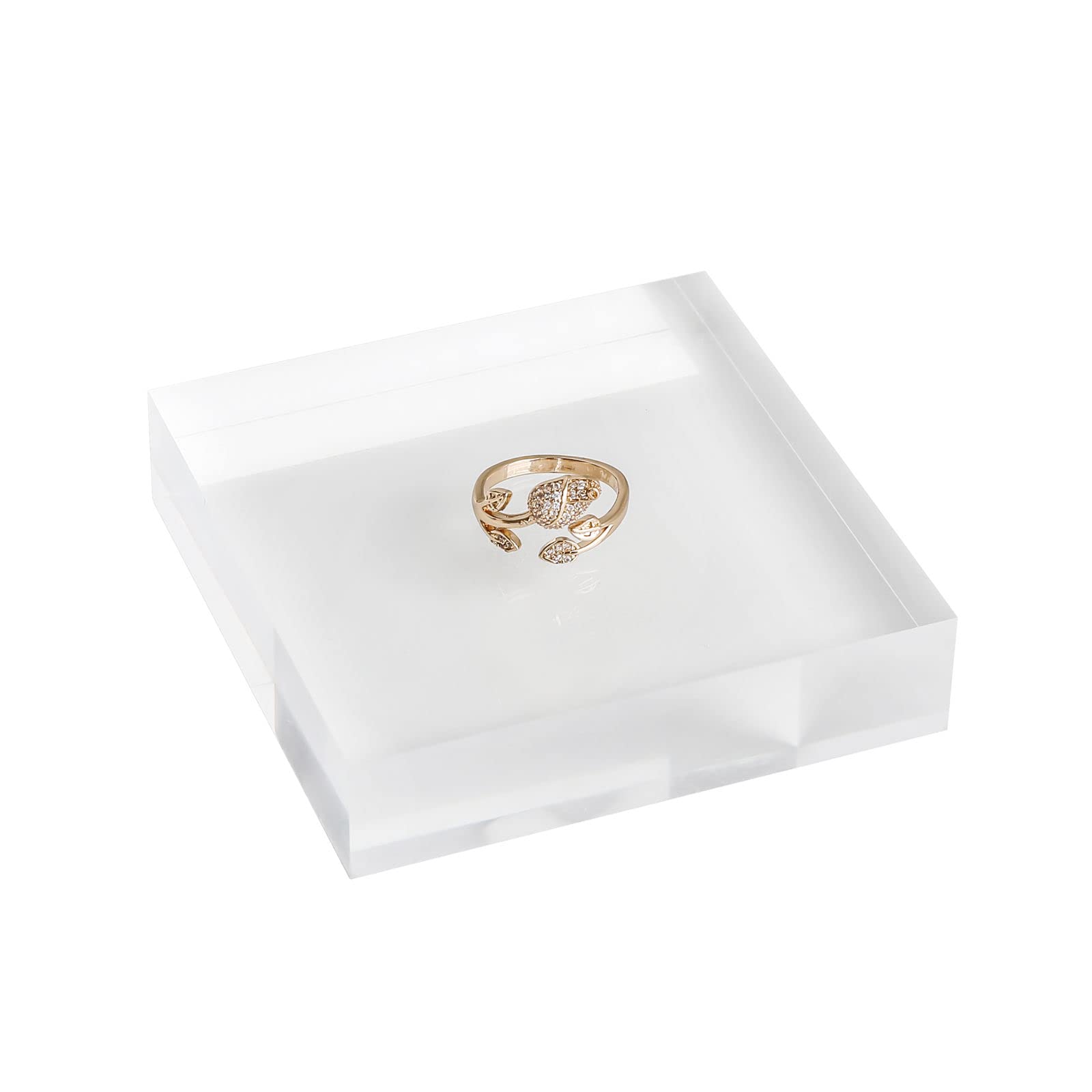 Porte Bracelet Presentoir GemeShou Supports Acrylique Expo Oreilles Vente, Support Transparent Expo Bijoux, Plateau Anneaux Transparents Vente Magasin Boutique[8L×8W×2H Cm Porte Boucle D'oreille