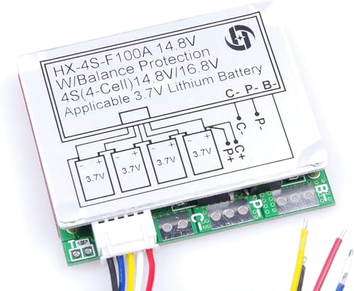 Image of Electrobot 4S 100A 12.8V 14.4V LiFePO4 Lithium Battery BMS PCM Board with Balance Function | 4-Cell 18650 Battery Management Protection Module | 16.8V Charging Voltage - Single Unit