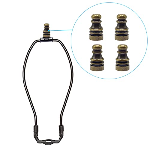 Ecudis Pack Of 4 Solid Metal Lamp Finials Caps Knob For Lamp Shade Harp Holder Lamp Decoration Accessories, 1 Inch Tall (Antique Brass) #TOP3