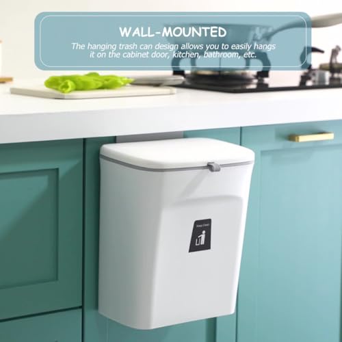 Papelera de cocina colgante Kichvoe 9L blanca miniatura 5