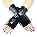 HeiBai Xiong Goth Leather Gloves Fingerless Punk Emo Arm Warmers