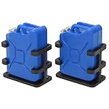POENVFPO RC Car Simulated Fuel Decoration for 1/8 1/10 RC Crawler Car for SCX10, 2 Pack Mini Oil Can Upgrade Accessory (Blue)