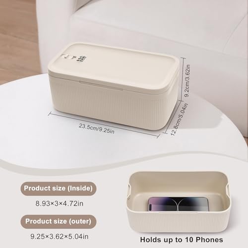 Image of Lockable Storage Box, Small Lock Box with Combination Code for Phone /Medicine Safe /Food Home /Refrigerator /Office /Personal Items /Travel /Gift,9.25 x 5.04 x 3.62''