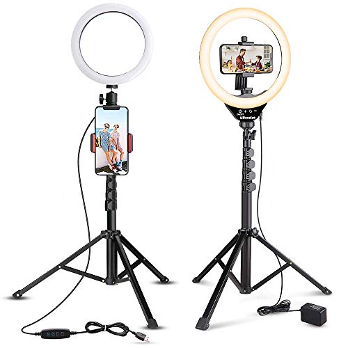 Selfie Ring Light with Tripod Stand Bundle with 10'' Selfie Ring Light with 62 Tripod Stand