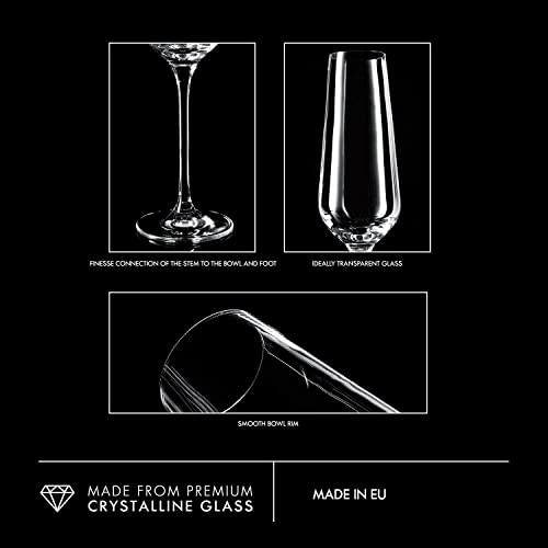 Miniatura 9 de Krosno Copas De Champán Flauta Juego De 12 180 Ml Colección Avant-Garde Cristal Sin Plomo Copas De Prosecco Para Casa, Restaurantes Fiestas Apto Para Lavavajillas