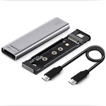 TWOPAN Aluminum M.2 NVMe SSD Enclosure, Tool-Free USB-C 3.2 Gen2 10Gbps  Portable External SSD Case for 2230/2242/2260/2280 M-Key/B+M Key Drives, Compatible with iPhone 16/15 Pro, MacBook, Laptop