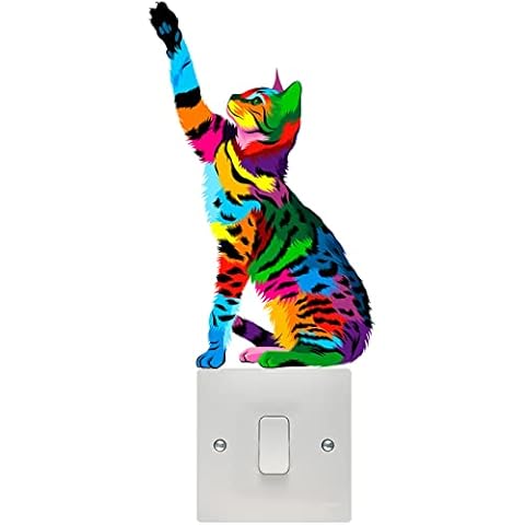 Colourful Cat Light Switch Stickers by Hodge Creations Cover
