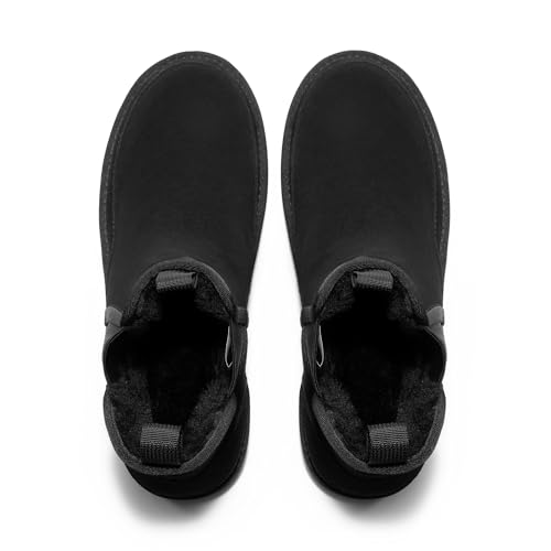 Bruno Marc Men's Winter Snow Boots FuzzyGo Rugged Suede Leather Cold Weather Warm Chelsea Outdoor Boots3