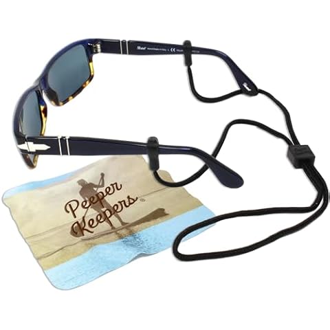 Peeper Keepers Eyeglass Retainer & Sunglass Holder Supercord Adjustable, Black, 3pk Cover