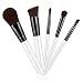 Travel Makeup Brushes Set, 5 pcs Makeup Brushes Cosmetic Foundation Powder Concealers Eye shadows Lip Make up Tools, Easy to Carry - White