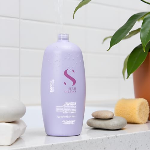 Image of Alfaparf Milano Semi Di Lino Smooth Low Shampoo for Frizzy and Rebel Hair - Sulfate Straightens Hydrates Smoothes Unruly Free Paraben Paraffin