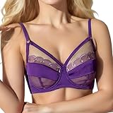 Reggiseno Donna，Brassiere Donna，Rimovibile Imbottitura Reggiseno Senza Ferretto Bielastico Sexy Tulle Semitrasparente Confortevolev Ultra Sottile Intimo Donna Estiva