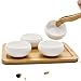 June Fox 8 Pcs Portable Travel Tea Set Vintage Chinese/Japanese Style Porcelain Handmade Kung Fu Tea Set with a Travel Bag (4 Cups)