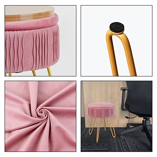Tabouret de rangement rose compact pour optimiser les petits espaces - 7