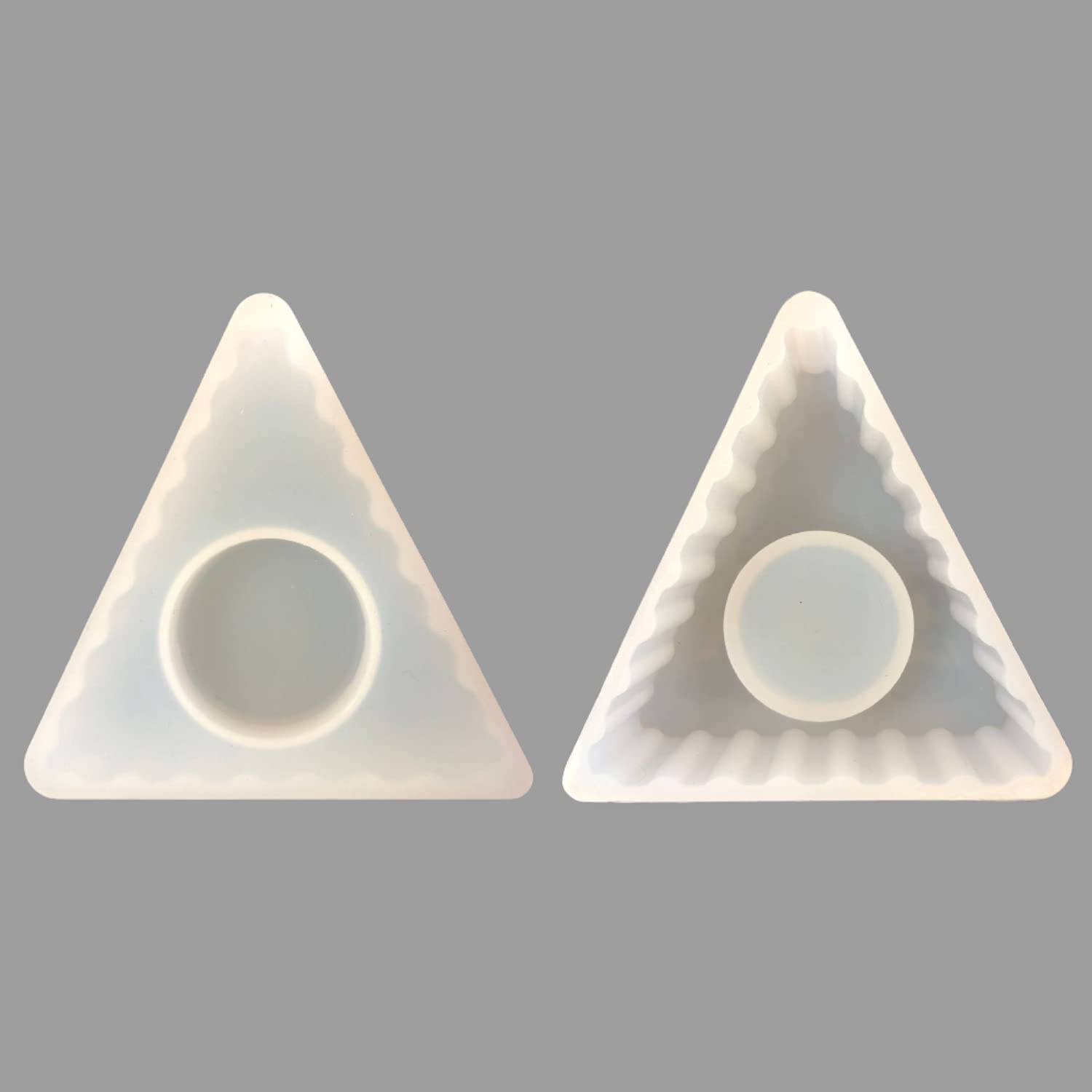 ROBIFEL Resin Candle Holder Molds, Handicrafts Tealight Light Diya Candles Holder Silicone Molds for Epoxy Resin DIY Jewelry Box, Diwali Home Decor (Tringle Candle Holder)