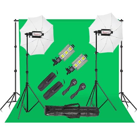 VTS 150w LED Porta Light Kit with Green Screen for Videoshoot, Photography, YouTube Reflector Full Setup