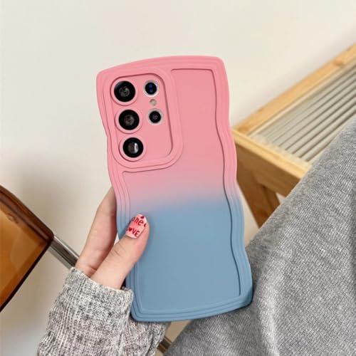 Étui souple S20 Ultra avec support bracelet ondulé dégradé chic