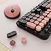 Nowlike Wireless Keyboard and Mouse Combo, Retro Typewriter Keyboard with Round Keycaps, Full-Size Ergonomic, Aurora Red, Ideal for Windows PC, Home, Office, and College