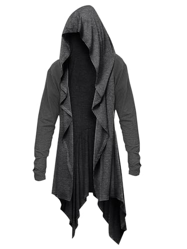 Long cardigan à capuche femme gilet col châle ouvert