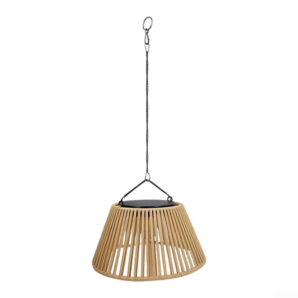 Lanterna a sospensione solare in rattan intrecciato, 30 cm, LED caldo