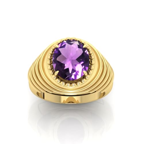 Bague Katela en améthyste naturelle et plaqué or pour un style élégant