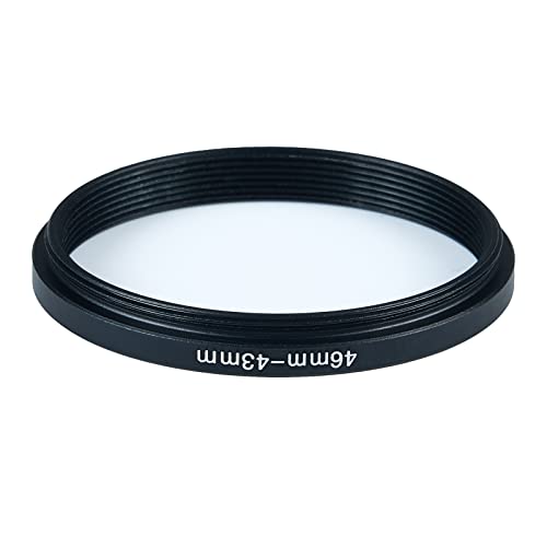 Image of 46mm to 43mm Step-Down Ring Filter Adapter for All Brands UV ND CPL Metal Ring Step-Down Rings Adapter Filter (46mm-43mm)