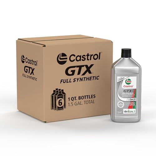 Castrol GTX Full Synthetic 0W-20 Motor Oil 1 Quart Pack of 6