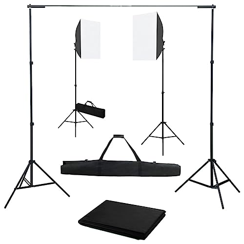 Kit studio photo éclairage continu boîtes à lumière 40x60 et système de fond en aluminium
