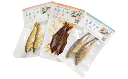 長良乙女3種セット 鮎 塩焼き 燻製 赤煮 和食 惣菜 魚 若鮎 子持ち鮎 加工品 骨 丸ごと 食べられる スモーキー 煮魚 焼き魚 つまみ おかず お酒 晩酌 あて お供 肴 魚料理 調理済み 川魚