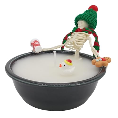 Bougie squelette d'Halloween anti coulee pour decoration de table propre