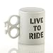 Produktbild Boxer "LIVE TO RIDE") Keramik-Tasse, Weiß