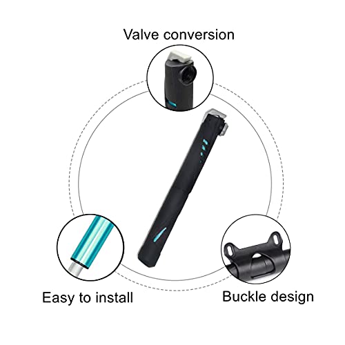 EDIONS Bike Repair Kit, Home Bike Portable Patches Fixes Tool with Bicycle Repair Bag & Bicycle Tire Pump for Mountain Bike and Road Bike Camping Travel Essentials Tool Bag (Mini Pump: Blue) - Image 6