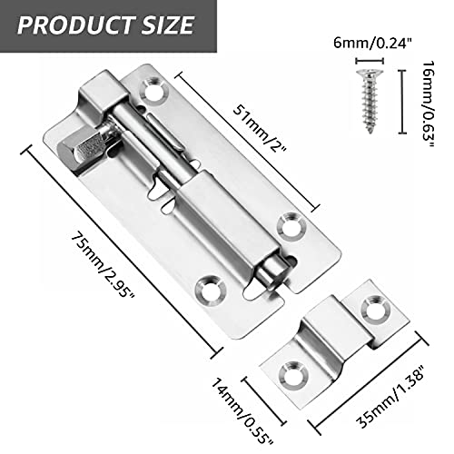 JelKen 2 Pack Door Lock Bolts 3"(75mm) - Image 2
