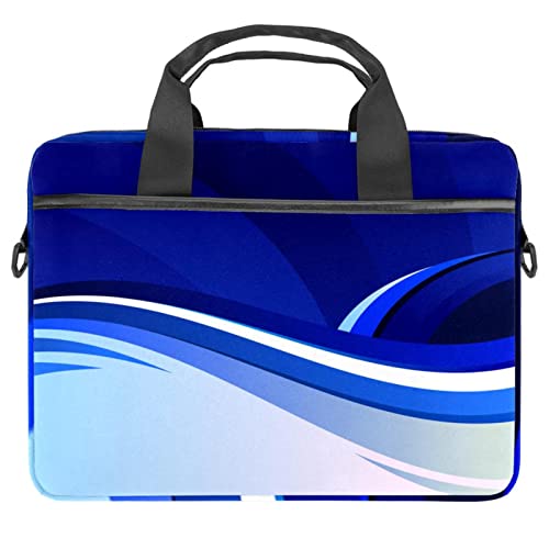 Sacoche ordinateur 13.3 pouces antichoc à motif vagues bleues