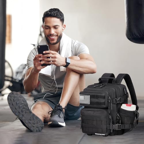 15L Mini Tactical Backpack Small Tactical Backpack for Men and Women, Military Backpack for Gym, Hiking, Daily (Black-15L) - Image 3