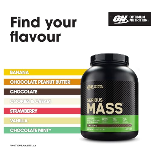 Optimum Nutrition Serious Mass Protein Powder High Calorie Mass Gainer with Vitamins, Creatine and Glutamine, Chocolate, 8 Servings, 2.73 kg, Packaging May Vary - Image 6