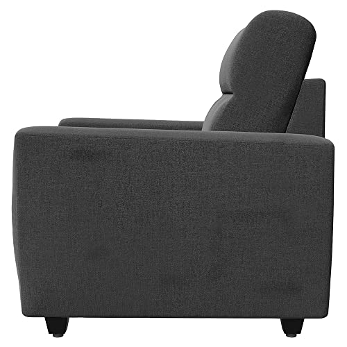 Image of Wakefit Sofa Set | 3 Year Warranty | Sofa 1 Seater, 1 Seater Sofa for Living Room, Wooden Sofa Set, Sofa Set Single Seater - Belize(Reflection : Charcoal Grey)
