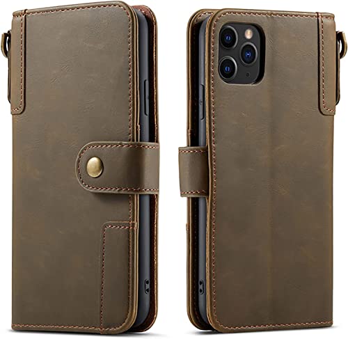 Étui cuir véritable iPhone 13 Pro Max anti-choc et porte-carte KANUZ