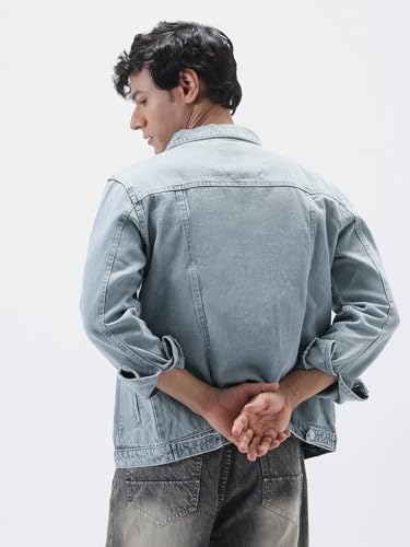 Image of Urbano Fashion Men's Regular Fit Washed Full Sleeve Denim Jacket