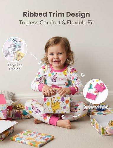 Image of PATPAT Bamboo Viscose Pajama Sets for Toddler Boys & Girls Baby Kids, Ultra-soft Snug fit Pjs Sleepers for Birthday Holiday