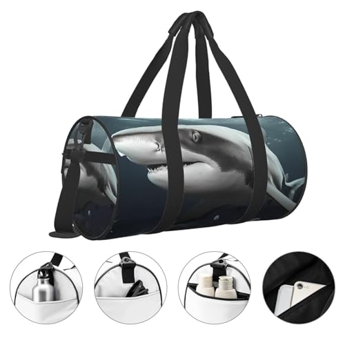 Travel Duffle Bag Weekender Bags For Men Women With Shoe Compartment Large Capacity Weekender Overnight Bag Shark Carry On Tote Bags Sport Gym Bag For Travel Yoga3