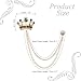 PATIKIL Crown Hanging Chain Brooch Pins, Rhinestone Suit Pins Fashion Crystal Lapel Pins for Women Men Clothes Dress Bouquet Coat Hat Bag, Gold Tone (Green)