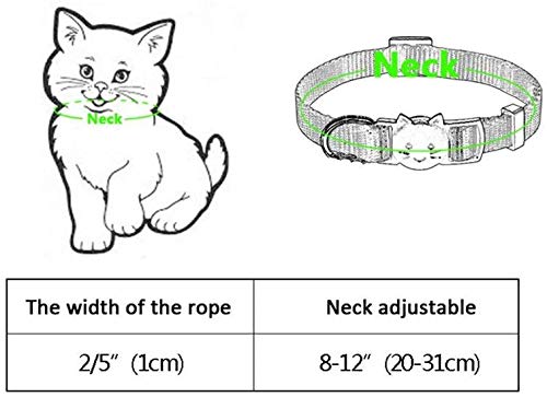TaiHong Katzen-Halsband, personalisierbar, mit Glöckchen und besticktem ID, Name und Telefonnummer