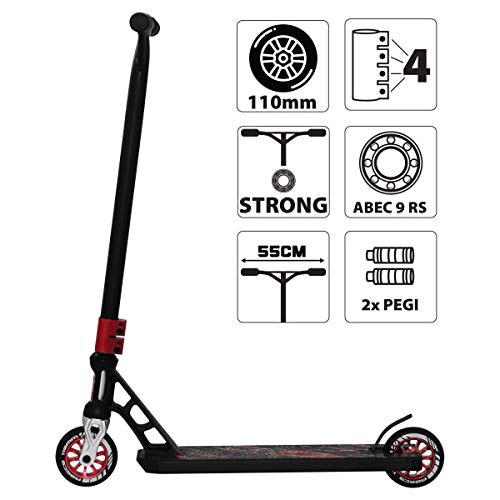 SportVida Stunt Scooter Roller ABEC 7/9 Cityroller | Trottinette Tretroller Kickroller Freestyle | Kickscooter | Lenker… – Bild 3