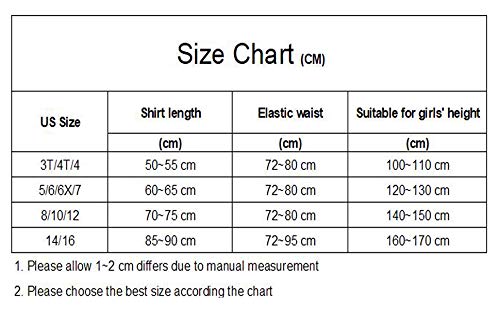 Backgarden Girl Children Color Stretched Waist Performance Circle Skirt Belly Dance Dress (L, Yellow) - Thumbnail 2