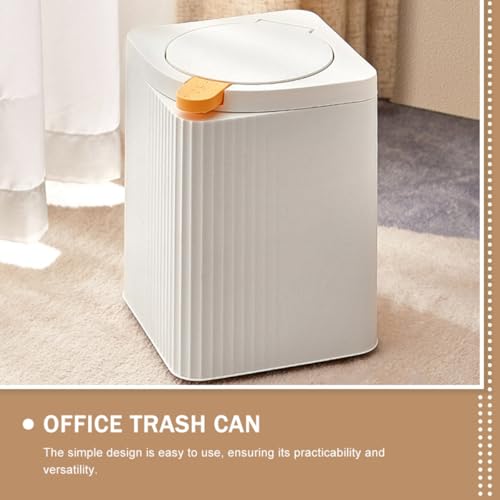 Caneca de basura doméstica blanca con tapa de presión miniatura 6