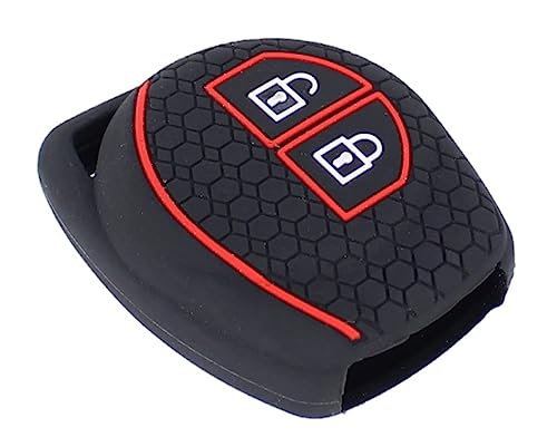 Image of vSHARK Silicone Car Key Cover for Maruti Suzuki S-Presso /Swift DZire /SX4 /DZire /Ignis /Alto /VitaraBrezza /Celerio /Ertiga /Ciaz /SCross /Baleno /Ritz 2 Button Embossed Crush Black(Pack of 2)